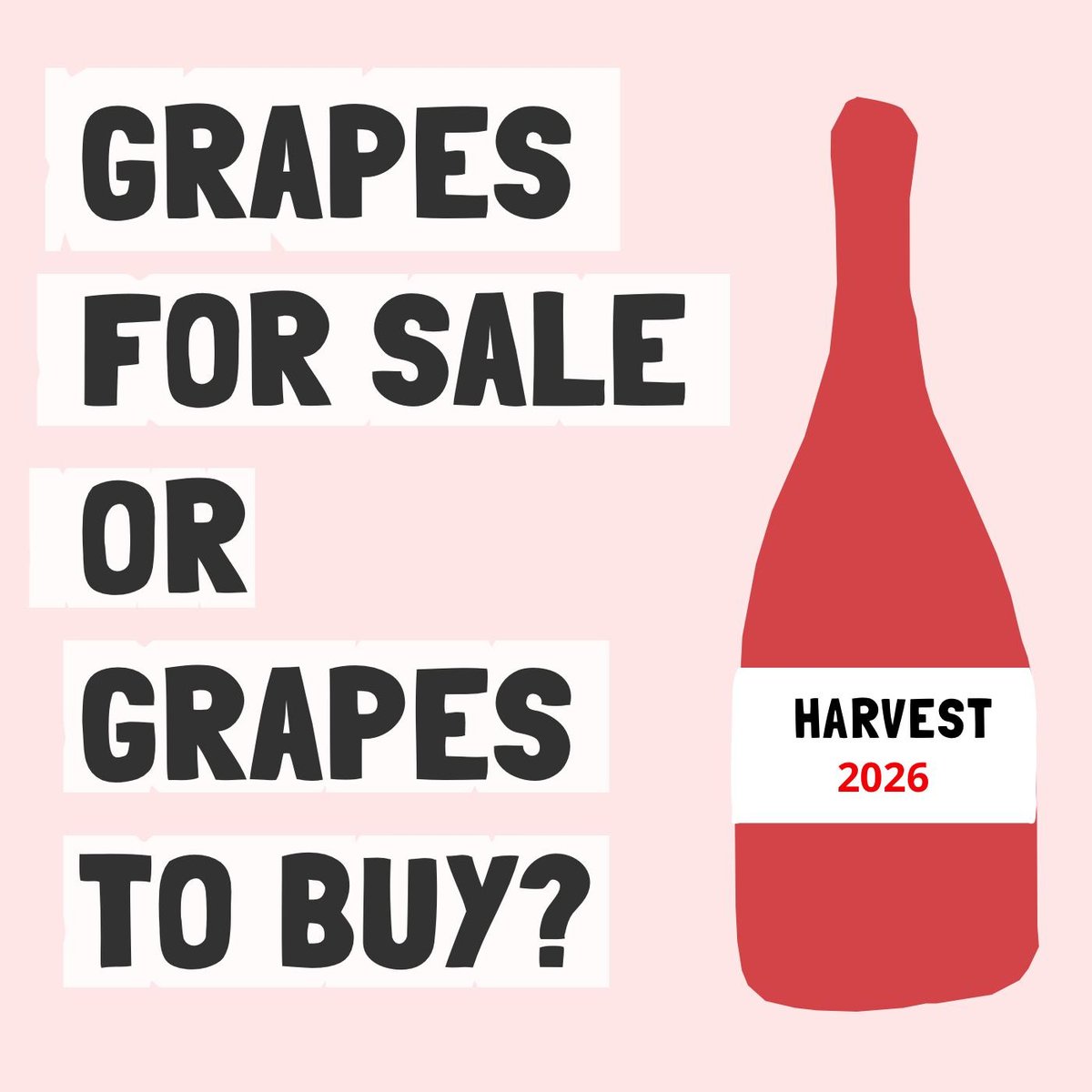 Grapes Wanted, Grapes for Sale 2026: Join the FREE Harvest Exchange!