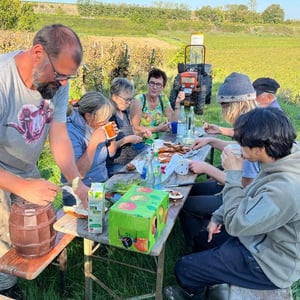 Schneiden, Essen, Stampfen at Winzerhof Linder