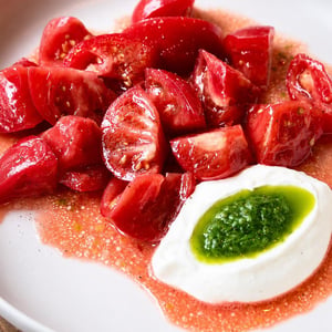 Fermented Tashkent Tomatoes, Jusai, Labneh - Grapes Wine Bar - 1375408