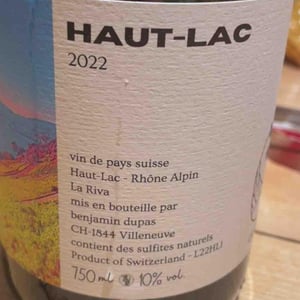 Haut-Lac - Domaine de La Riva - Benjamin Dupas 