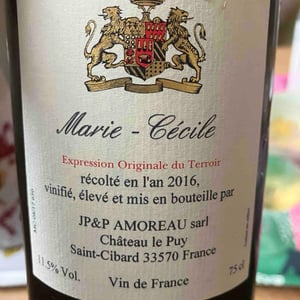 Marie-Cécile - Château le Puy - Jean-Pierre & Pascal Amoreau