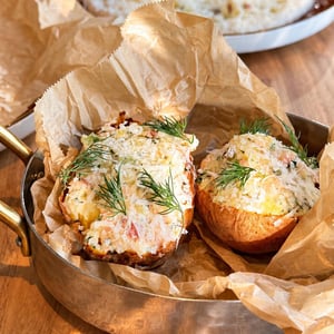 Potato With Smoked Salmon Rillettes - Grapes Wine Bar - 1399481