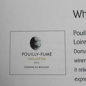 Pouilly-fumé « Caillottes » - Domaine du Bouchot - antoine-gouffier -2020