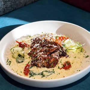 Slow-Braised Beef Shoulder With Orzo - Grapes Wine Bar - 1399469