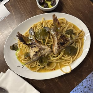 Spaghetti With Amberjack Tail - Flaros Restaurant - 1364850