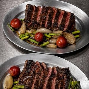 Steak Alla Fiorentina , Shallot, Meat Jus, Asparagus - Grapes Wine Bar - 1375487