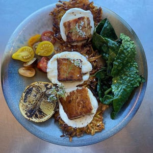 Smoked Local Sturgeon On Truffle Potato Pancakes - Kwaśne Jabłko - 594788