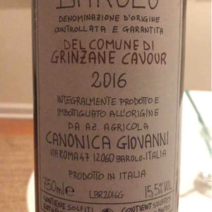Barolo Del Comune Di Grinzane Cavour - Azienda Agricola Giovanni Canonica - Giovanni Canonica 