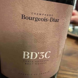 BD'3C - Brut Nature - Champagne Bourgeois-Diaz - Jérôme & Charlotte Bourgeois -2017