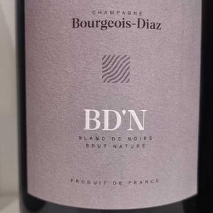 BD'N - Brut Nature - Champagne Bourgeois-Diaz - Jérôme & Charlotte Bourgeois 