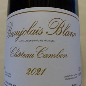 Beaujolais Blanc - Château Cambon - alexandre-iwasuila-marie-lapierre-jean-claude-chanudet -2020