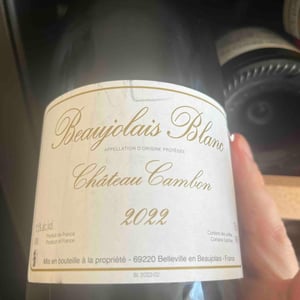 Beaujolais Blanc - Château Cambon - alexandre-iwasuila-marie-lapierre-jean-claude-chanudet -2020