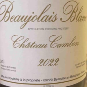 Beaujolais Blanc - Château Cambon - Alexandre Iwasuila, Marie Lapierre & Jean-Claude Chanudet -2020