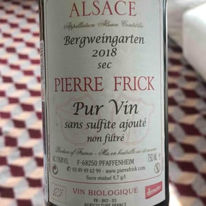 Berweingarten sec - Domaine Pierre Frick - Jean-Pierre, Chantal et Thomas Frick 