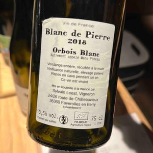 Sylvain Leest - Sylvain Leest - Blanc de Pierre Orbois Blanc