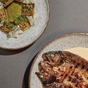 Boneless Grilled Trout, Beurre Blanc Sauce With Baked Yeast - Alma Prague Restaurant - 711659