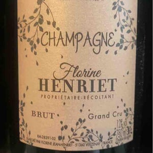 brut grand cru - Champagne Marc Henriet - Florine-Jean Henriet 