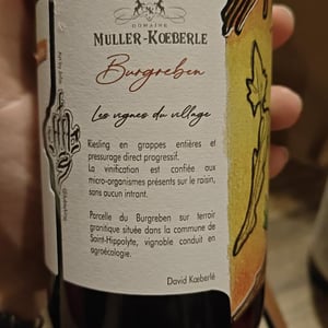 Domaine Muller-Koeberle - David Koeberle - Burgreben