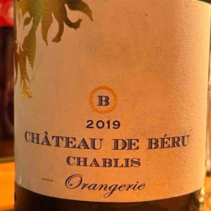 Chablis "Orangerie" (Sans soufre) - Château de Béru - Athénaïs de Béru 