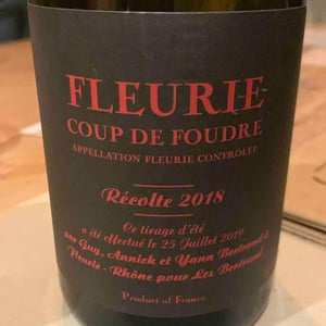Coup de Foudre (Fleurie) 2018 - Les Bertrand - Guy, Annick & Yann Bertrand