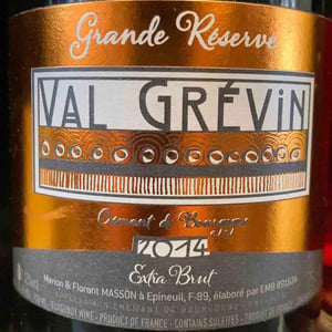 Crémant De Bourgogne Grande Réserve - Val Grévin - Marion Et Florent Masson 