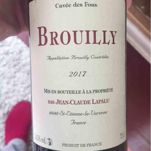 Cuvée des Fous 2017