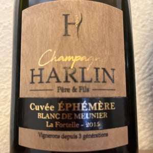 Cuvée éphémère la fortelle - Champagne Harlin Père & Fils - Dominique , Guillaume & Maxime Harlin -2015