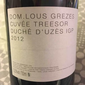 Cuvée Treesor IGP Duché d'Uzès - Domaine Lous Grèzes - Luc & Trees Lybaert 