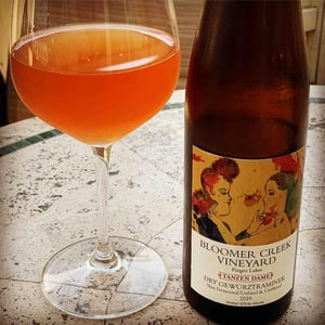 Tanzen Dame - Skin Fermented ("Orange") Gewürztraminer - Bloomer Creek Vineyard - Kim Engle & Debra Bermingham 
