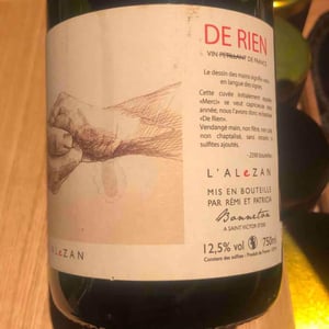 De Rien (Rosé) - Domaine de l'Alezan - Remi & Patricia Bonneton -2018