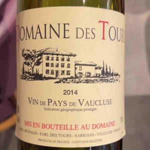 "Domaine des Tours" - Vin de Pays de Vaucluse - Blanc - Château Rayas - Château des Tours - Château de Fonsalette - Emmanuel Reynaud 