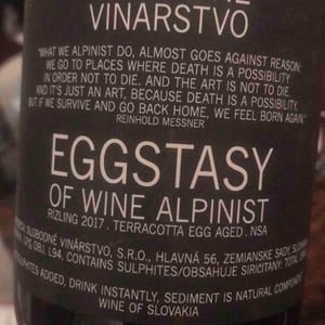 Eggstasy Of Wine Alpinist - Slobodné Vinárstvo - Majer Zemianske Sady - Michal Kuropka, Agnes Lovecká, Katarína Kuropková 