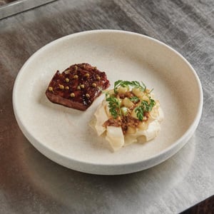 Grilled Beef Tongue, Waldorf Salad - Alma Prague Restaurant - 711626