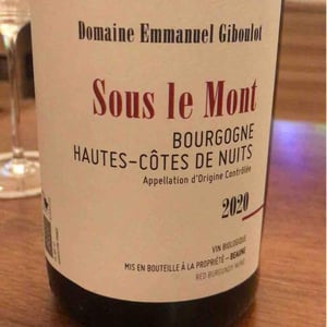 Hautes-Côtes-de-Nuits "Sous le Mont" Rouge - Domaine Emmanuel Giboulot - emmanuel-giboulot