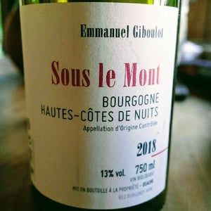 Hautes-Côtes-de-Nuits "Sous le Mont" Rouge - Domaine Emmanuel Giboulot - emmanuel-giboulot
