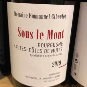 Hautes-Côtes-de-Nuits "Sous le Mont" Rouge - Domaine Emmanuel Giboulot - emmanuel-giboulot