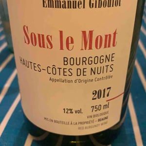 Hautes-Côtes-de-Nuits "Sous le Mont" Rouge - Domaine Emmanuel Giboulot - emmanuel-giboulot