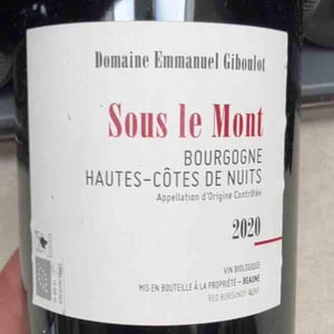 Hautes-Côtes-de-Nuits "Sous le Mont" Rouge - Domaine Emmanuel Giboulot - emmanuel-giboulot