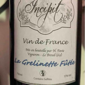 La Grelinette Fûtée - Incipit - Nicolas Pavie - Nicolas Pavie 