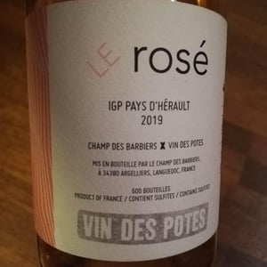 Le Rosé ( Vin Des Potes ) - Le Champ Des Barbiers - christine-stephane-gros