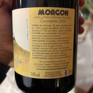 Morgon Corcelette 2022 - L'oiseau De Passage - Julien Frappa -2022