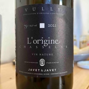 L'Origine Sans Sulfite Ajoute - Chasselas - Javet & Javet - Etienne Javet 
