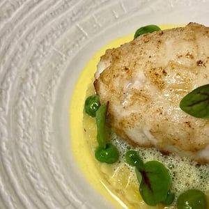Lotte, Petits Pois De Nos Producteurs, Risotto,  Jus De Safran Du Nord Isère - Le Rousseau - 498766