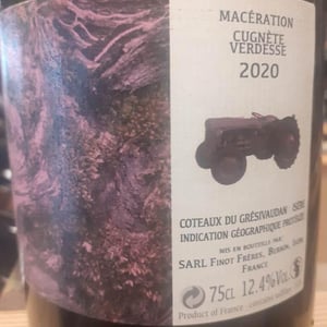 Maceration cugnete verdesse - Domaine Finot - Thomas Finot -2020