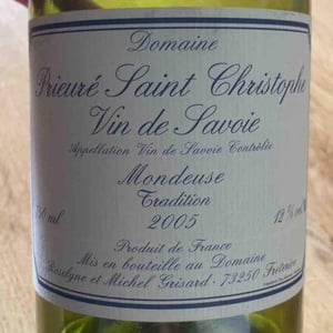 Mondeuse Tradition - Vin de Savoie - Domaine Prieuré Saint-Christophe - roselyne-michel-grisard-retired