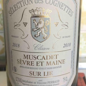 Muscadet Sèvre Et Maine Sur Lie 2018 - Domaine Des Cognettes - Stéphane & Vincent Perraud