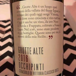 Grotte Alte - Azienda Agricola Arianna Occhipinti - Arianna Occhipinti 