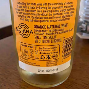 Orange Natural Wine - Romania - solara