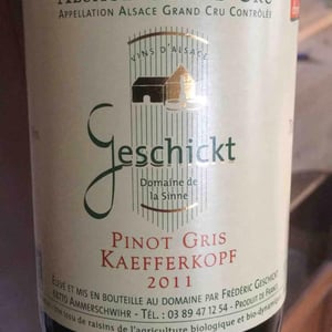 Pinot Gris Kaefferkopf - Domaine Geschickt - arnaud-geschickt-aurelie-fayolle