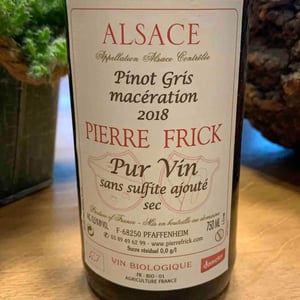 Pinot Gris Macération - Domaine Pierre Frick - Jean-Pierre, Chantal et Thomas Frick 